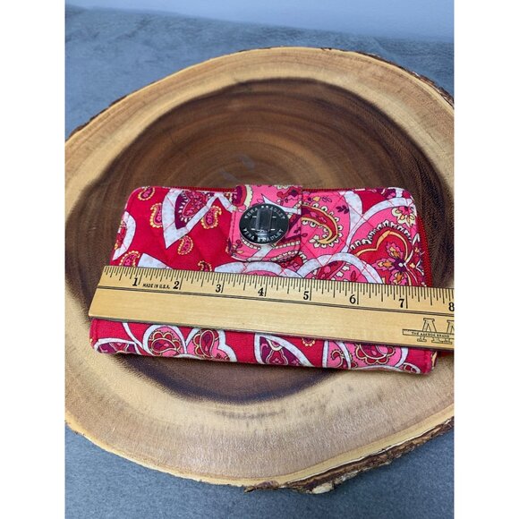 Vera Bradley Lg Turn Clasp Wallet 7.5"x4.5" Bill Coin ID CC Zipper - Picture 6 of 8